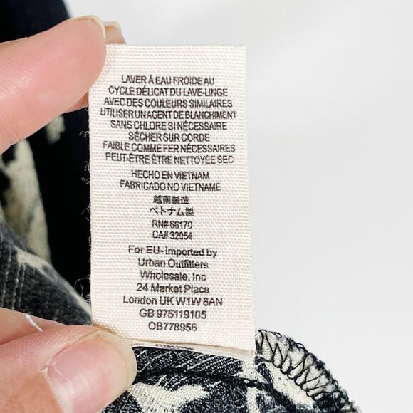 Free People XSmall XS Black Cream Floral French Quarter Printed Mini Dress Wrap - Picture 12 of 13